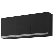Armario Aereo 120 cm 3 Portas Andreia Preto REAJL Moveis Armario Aereo 120 cm 3 Portas Andreia Preto REAJL Moveis