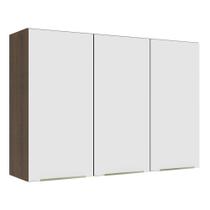 Armário Aéreo 120 cm 3 Portas Rustic/Branco Veludo Lux Madesa