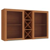 Armário Aéreo 120 cm Favorita 2 Portas de Vidro Cinamomo Fosco - Zanzini Armário Aéreo 120 cm Favorita 2 Portas de Vidro Cinamomo Fosco - Zanzini