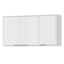 Armario Aereo 120 cm MDP 3 Portas GLOR AGL04 Branco Neve MXM