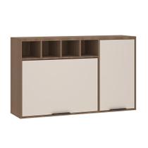 Armário Aéreo 120cm 2Prt Nichos Luciane Móveis Vanilla/beige