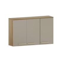 Armário Aéreo 120cm 3 Portas Isis Luciane Móveis Avelã-mocca Laca