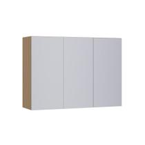 Armário Aéreo 120cm 3 Portas Slim Luciane Móveis Freijó/cinza Cristal Armário Aéreo 120cm 3 Portas Slim Luciane Móveis Freijó/cinza Cristal