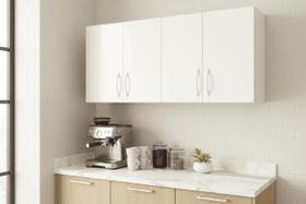 Armário Aéreo 120cm 4 Portas MDF Branco Premium Armário Aéreo 120cm 4 Portas MDF Branco Premium