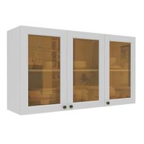 Armário Aéreo 120cm Portas de Vidro Reflecta Cozinha Aurora