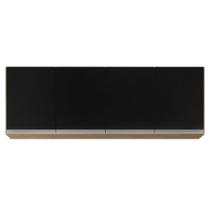 Armário Aéreo 160cm 4 Portas Nevada Castanho/Preto - Lumil Móveis Armário Aéreo 160cm 4 Portas Nevada Castanho/Preto - Lumil Móveis