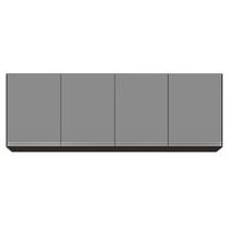 Armário Aéreo 160cm 4 Portas Nevada Preto/Cinza - Lumil Móveis Armário Aéreo 160cm 4 Portas Nevada Preto/Cinza - Lumil Móveis