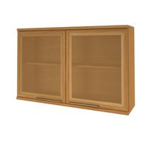 Armário Aéreo 2 Portas 120cm com Vidros Reflecta para Cozinha Modulada Madri Amarelo/Freijó Armário Aéreo 2 Portas 120cm com Vidros Reflecta para Cozinha Modulada Madri Amarelo/Freijó