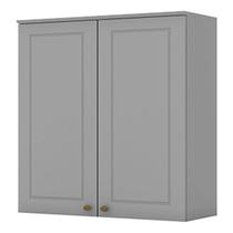 Armário Aéreo 2 Portas 80 cm Americana Cinza Henn