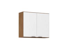 Armário Aéreo 2 Portas 80 cm Firenze Amêndola Touch Branco 94241 Demóbile