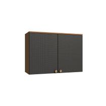 Armário Aéreo 2 Portas 80cm Elar Kappesberg Canela/Preto