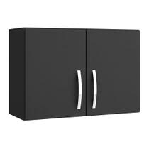 Armário Aéreo 2 Portas 80cm Vitória Preto - Montanaris Decor