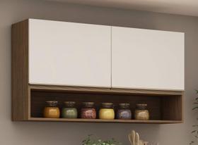 Armário Aéreo 2 portas com Nicho 120cm 1301 Linha Conecta Genialflex