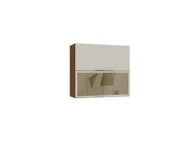 Armário Aéreo 2 Portas com Vidro Viv Luz Kits Paraná - off white Armário Aéreo 2 Portas com Vidro Viv Luz Kits Paraná - off white