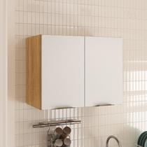Armário Aéreo 2 Portas Cozinha 70cm Marrom/Lamina Mel/Branco Armário Aéreo 2 Portas Cozinha 70cm Marrom/Lamina Mel/Branco