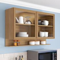 Armário Aéreo 2 Portas de Vidro 120cm Em MDF Colors Kits Paraná