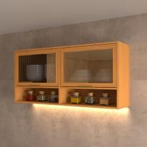 Ármario aéreo 2 portas de vidro basculantes 120cm Angelin - Francini Móveis Sul