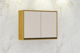 Armário Aéreo 2 Portas - Eduarda-Cinamomo/Off White - CHF Móveis