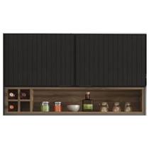Armário Aéreo 2 Portas Exclusive 120cm Itatiaia Preto