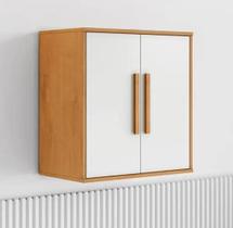 Armário Aéreo 2 Portas Lorena Kaiki Móveis - Nature/Off