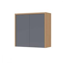 Armário Aéreo 2 Portas Nesher Condessa 80cm Carvalho Titânio Armário Aéreo 2 Portas Nesher Condessa 80cm Carvalho Titânio