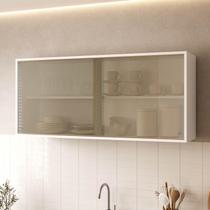 Armário Aéreo 2 Portas Reflecta de Correr 120cm Soho CabeCasa MadeiraOriginals Branco Branco Armário Aéreo 2 Portas Reflecta de Correr 120cm Soho CabeCasa MadeiraOriginals Branco Branco