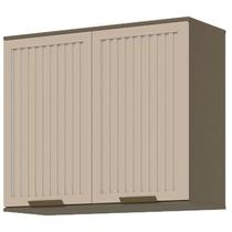 Armário Aéreo 2 Portas Ripado 80 cm Connect Duna Cristal Henn