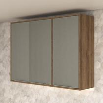 Armário Aéreo 3 Portas 120 cm Amêndoa Niagara - Lavínia Móveis Sul