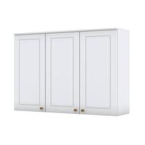 Armário Aéreo 3 Portas 120 cm Americana Branco HP Henn