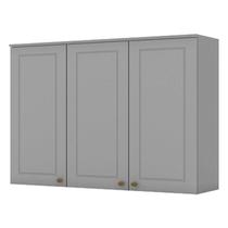 Armário Aéreo 3 Portas 120 cm Americana Cinza Henn Armário Aéreo 3 Portas 120 cm Americana Cinza Henn