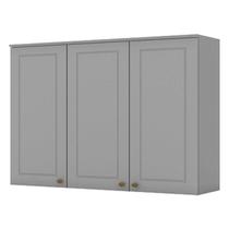Armário Aéreo 3 Portas 120 cm Americana Cinza Henn Armário Aéreo 3 Portas 120 cm Americana Cinza Henn