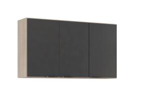 Armário Aéreo 3 Portas 120 cm Firenze Avena Touch Grafito 94331 Demóbile