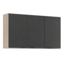 Armário Aéreo 3 Portas 120 cm Firenze Avena Touch Grafito 94331 Demóbile Armário Aéreo 3 Portas 120 cm Firenze Avena Touch Grafito 94331 Demóbile