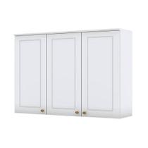 Armário Aéreo 3 Portas 120 Cm Nova York Branco - Henn Armário Aéreo 3 Portas 120 Cm Nova York Branco - Henn