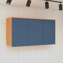 Armário Aéreo 3 Portas 120cm Angelin/Cobalto 100% MDF - Florença Móveis Sul