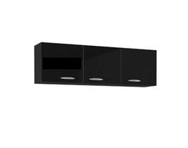 Armário Aéreo 3 Portas 120cm Preto - FdECOR