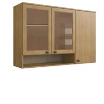 Armário Aéreo 3 Portas 120cm Vidro Reflecta 100 MDF May Cadorin Móveis