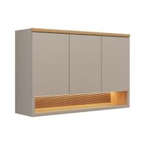 Armário Aéreo 3 Portas com Nicho 120cm MDF Allure Linea Brasil Armário Aéreo 3 Portas com Nicho 120cm MDF Allure Linea Brasil