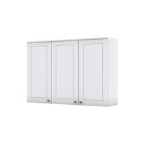 Armário Aéreo 3 Portas Cozinha Americana 120cm Henn Branco MDF