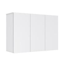 Armário Aéreo 3 Portas Sem Puxadores Externos Com Prateleira e Amplo Espaço Interno Para Objetos Cor Branco