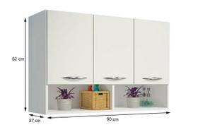 Armário Aéreo 3 Portas Suspenso Lavanderia de Parede Área Serviço Armário Aéreo 3 Portas Suspenso Lavanderia de Parede Área Serviço