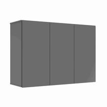 Armário Aéreo 3 Portas Suspenso Para Quarto Cozinha Sala Cinza - Rede Móveis