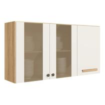 Armario Aereo 3 PT 120 cm 16982 Freijo Off White Cristal Nicioli Armario Aereo 3 PT 120 cm 16982 Freijo Off White Cristal Nicioli