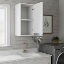 Armário Aéreo 30 cm MDF Branco Fosco com 1 Porta e Prateleira Regulável, Linha Modular para Cozinha, Lavanderia e Banheiro, Entregue Montado Armário Aéreo 30 cm MDF Branco Fosco com 1 Porta e Prateleira Regulável, Linha Modular para Cozinha, Lavanderia e Banheiro, Entregue Montado