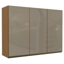 Armario Aereo 3P Vidro 120 cm MDP Maxxi G767 Canela Kappesberg