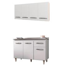 Armario Aereo 4 Portas e Balcao 120cm Branco Mobbs Armario Aereo 4 Portas e Balcao 120cm Branco Mobbs