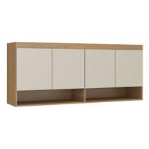 Armário Aéreo 4 Portas Guarda Roupa Modulado Selene 160x68 Cm MDP Carvalho 6003 MENU