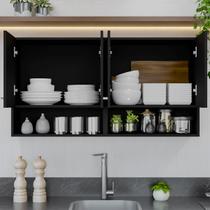 Armário Aereo 4 Portas Sofisticado Moderno Cozinha Compacto Funcional Multiuso Suspenso Com Nicho Armário Aereo 4 Portas Sofisticado Moderno Cozinha Compacto Funcional Multiuso Suspenso Com Nicho