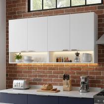 Armario Aéreo 4 Portas Suspenso 61x116 cm com Nicho Organizador para Uso Diário Armario Aéreo 4 Portas Suspenso 61x116 cm com Nicho Organizador para Uso Diário