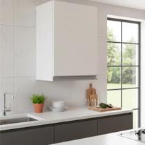 Armário Aéreo 40 cm MDF Branco Fosco com 1 Porta e Prateleira Regulável, Linha Modular para Cozinha, Lavanderia e Banheiro, Entregue Montado